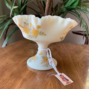 Vintage milk glass compote